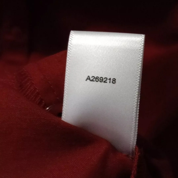 Susan Graver  Button Up Blouse, Animal Print Accents A269218 Size 10 Burgundy - Picture 6 of 7